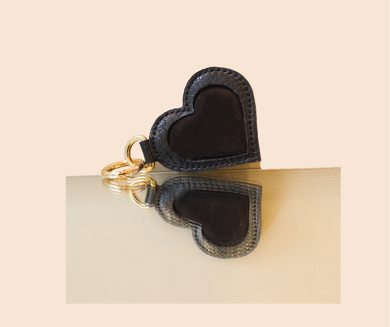 Porte-clef coeur charbon