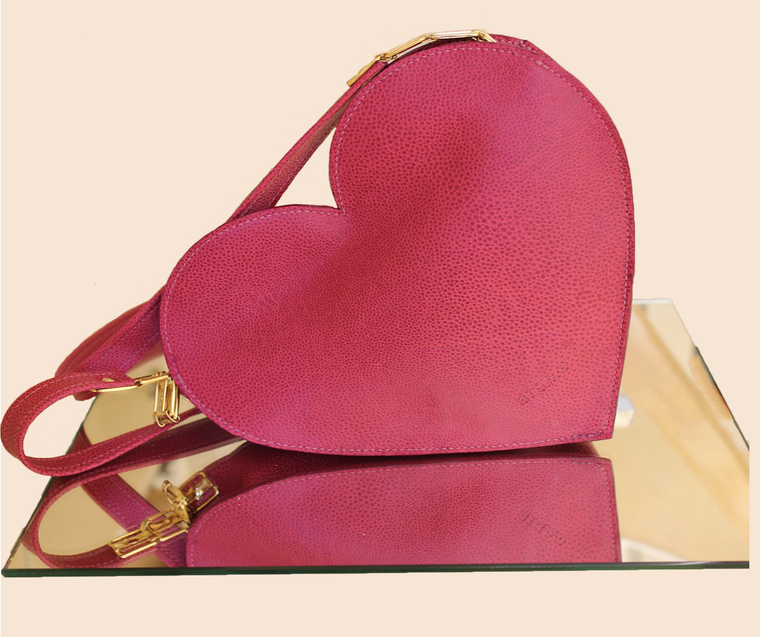 Sac coeur framboise
